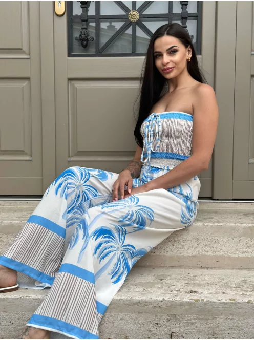 Lenge fazonú, egyenes szárú, nem rugalmas anyagú, felső része gumírozott, pánt nélküli overál. (S-L méretre ajánljuk.)