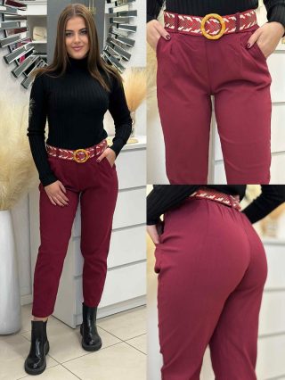   Extra rugalmas anyagú, magas, gumis derekú, kényelmes, csinos, zsebes nadrág övvel. (S-XL méretre ajánljuk.)