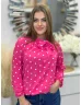 Lenge fazonú, pöttyös blúz