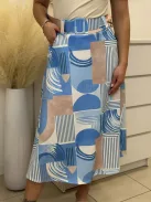 Mintás, zsebes szoknya övvel