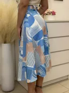 Mintás, zsebes szoknya övvel