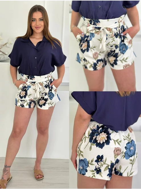 Zsebes, mintás rövidnadrág