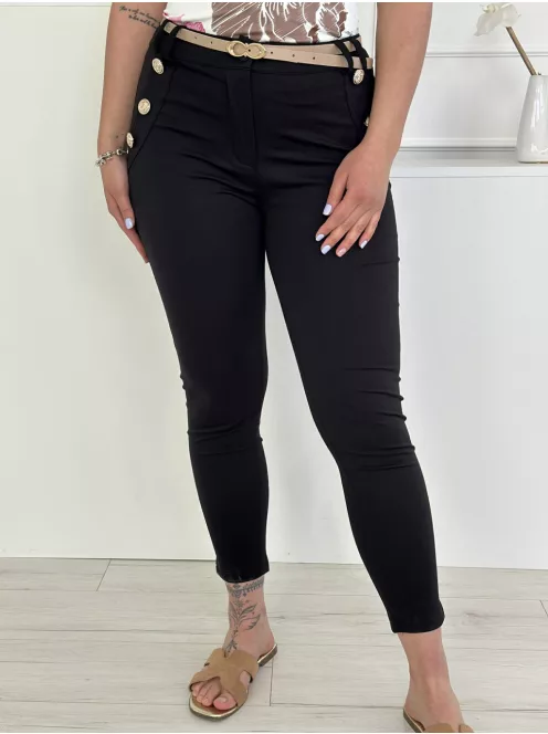 Elegáns, pamut nadrág övvel