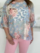 Lenge fazonú, muszlin felső