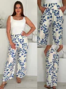 Lenvászon hatású, zsebes nadrág