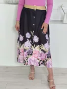 Lenvászon hatású szoknya övvel