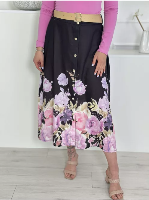 Lenvászon hatású szoknya övvel