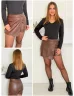 Átlapolt, műbőr skort