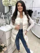 Nem rugalmas anyagú, patentos, zsebes, steppelt tavaszi mellény. (S-L méretre ajánljuk.)