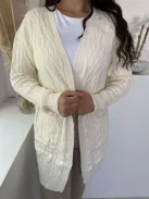 Extra rugalmas, puha, lenge, zsebes, kötött kardigán. (S-XL méretre ajánljuk.)
