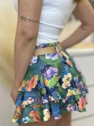 Mintás, fodros skort