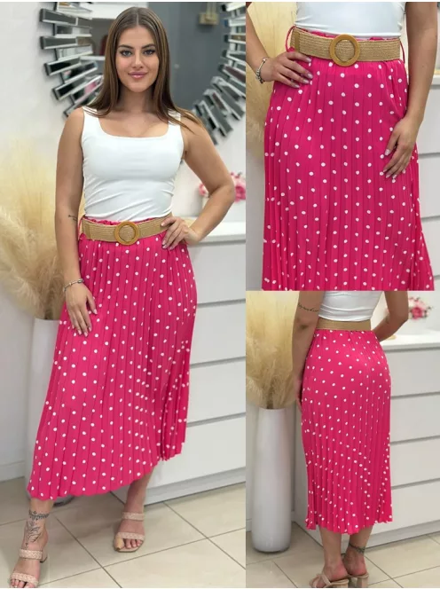 Pliszírozott szoknya övvel