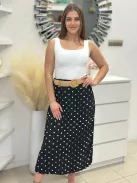 Pliszírozott szoknya övvel