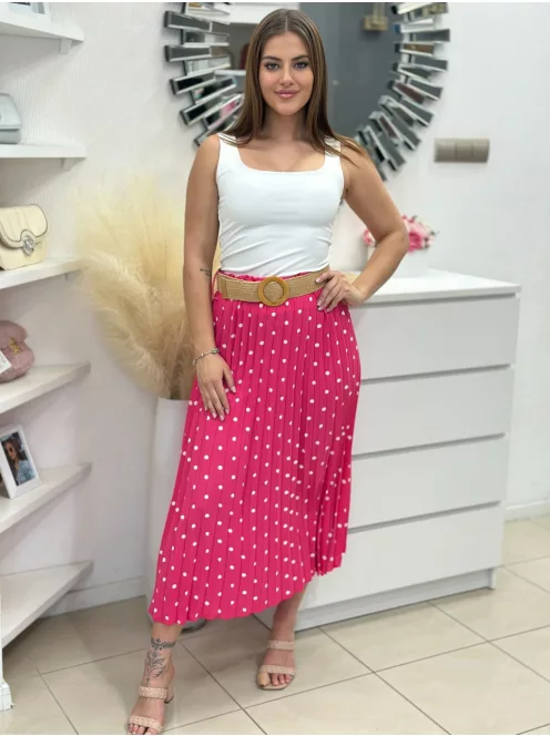 Pliszírozott szoknya övvel