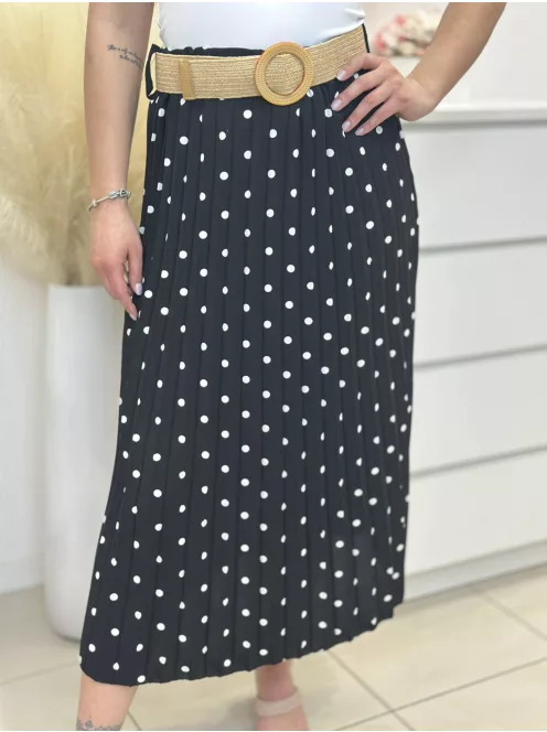 Pliszírozott szoknya övvel