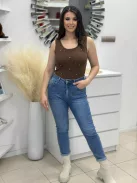 Rugalmas, pamut, ujjatlan felső