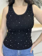 Rugalmas, pamut, ujjatlan felső