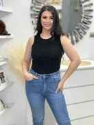 Kövekkel díszített, ujjatlan felső