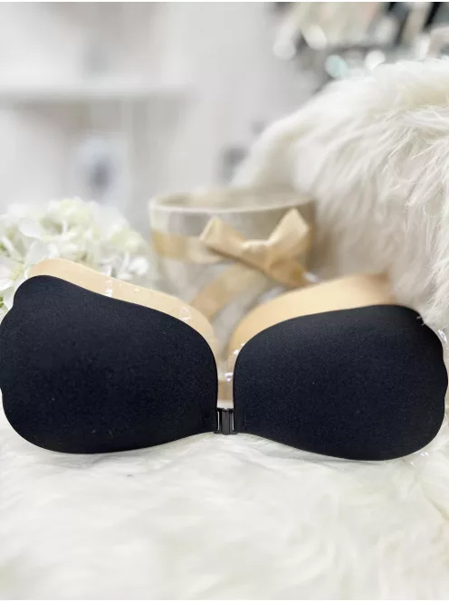 Öntapadós, középen kapcsos, szatén hatású, belül szilikonos, többször használatos melltartó.