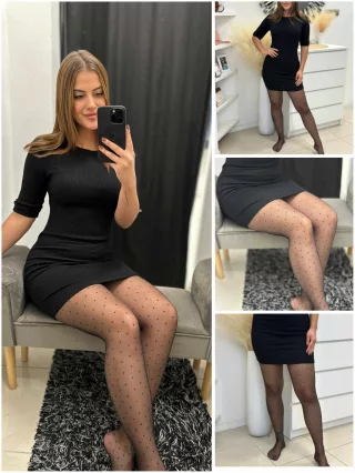Rugalmas, 20 DEN-es kis pöttyös harisnya .