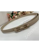 Nem rugalmas, műbőr, vékony öv.