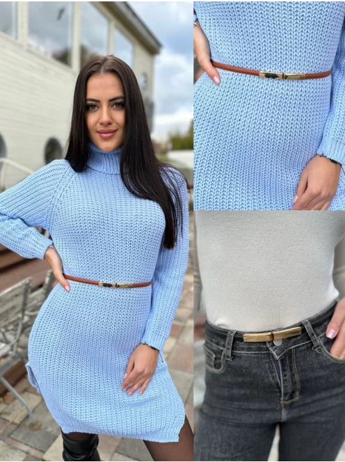 Műbőr, vékony, állítható fémcsatos öv.