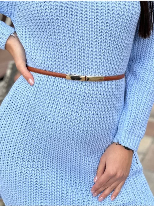 Műbőr, vékony, állítható fémcsatos öv.