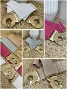 Rugalmas, vastag, gumis, fémcsatos öv.