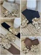 Rugalmas, gumis, fém csatos öv .