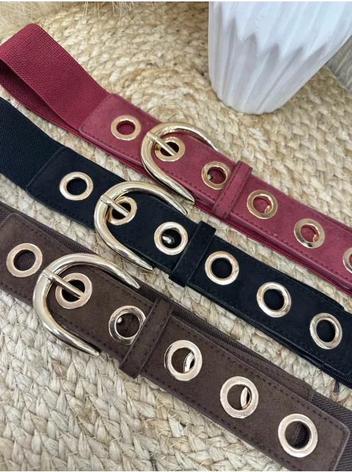 Rugalmas, gumis, fém csatos öv .