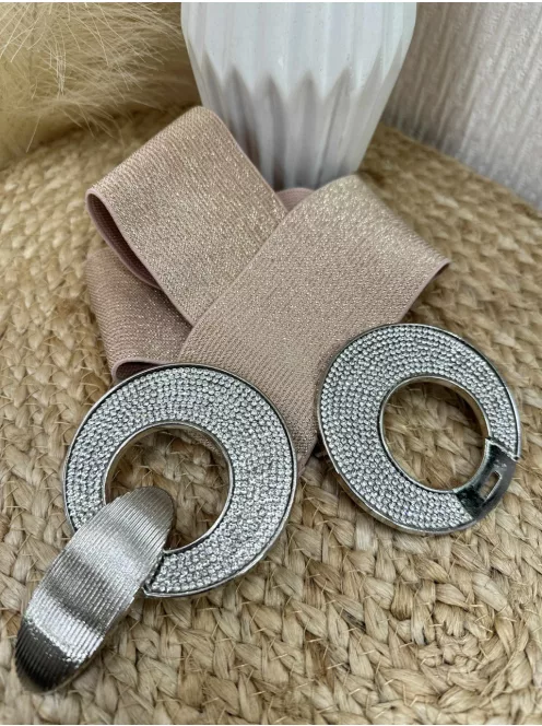 Rugalmas, csillogós, gumis, kövekkel díszített öv .