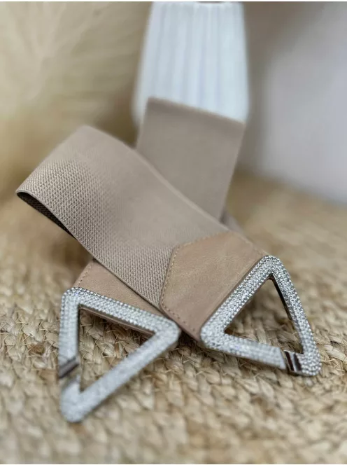 Rugalmas, gumis, kövekkel díszített öv .