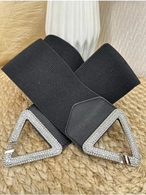 Rugalmas, gumis, kövekkel díszített öv .