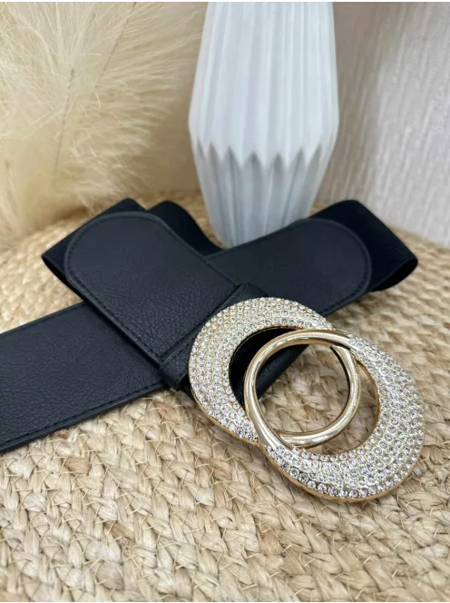 Rugalmas, gumis, kövekkel díszített öv .