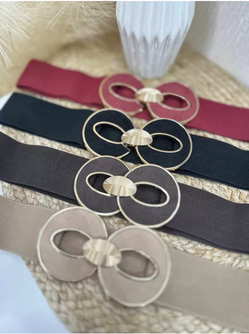 Rugalmas, gumis, arany csatos öv .