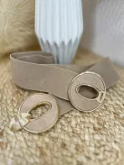 Rugalmas, gumis, arany csatos öv .