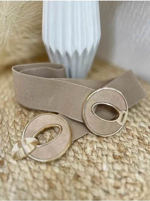 Rugalmas, gumis, arany csatos öv .