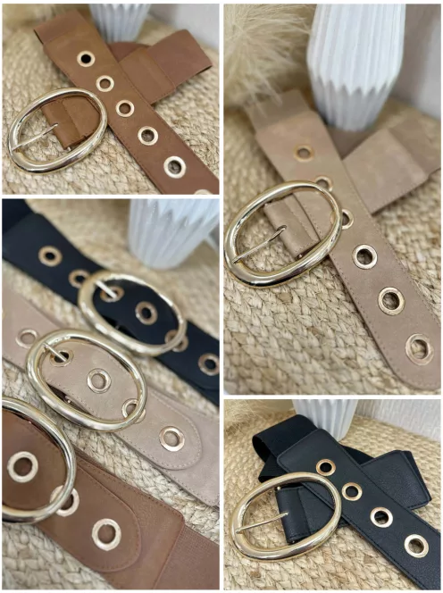 Rugalmas, gumis, fém csatos öv .