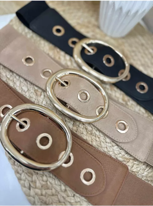 Rugalmas, gumis, fém csatos öv .