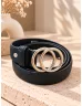 Műbőr, fémcsatos öv.