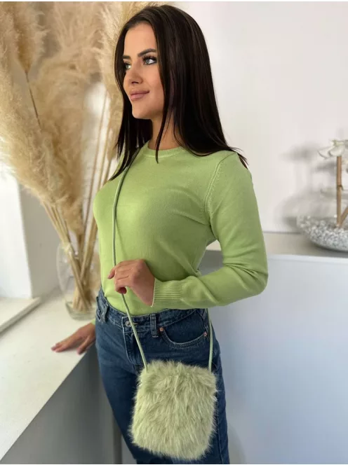 Pihe-puha szőrmés, patentos kistáska, műbőr hosszú pánttal. Szélesség: 15,5 cm Magasság: 20 cm