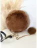 Pihe-puha szőrmés, kerek kistáska hosszúpánttal. 20 cm.