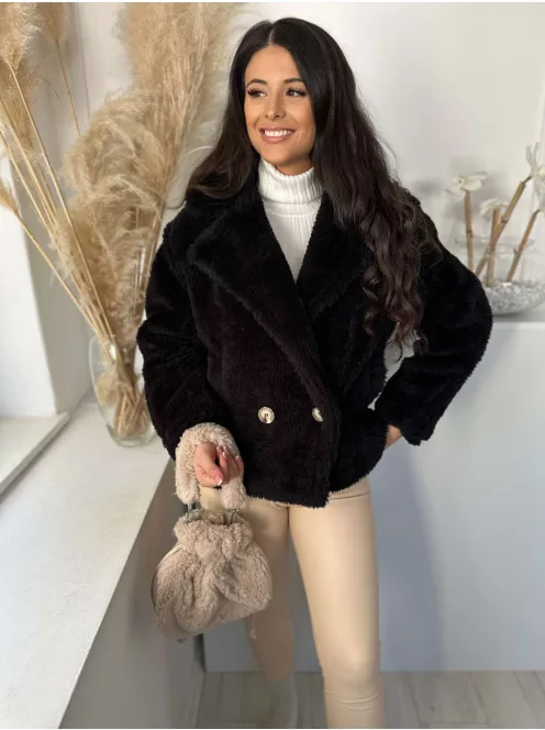 Szőrmés, összehúzható kistáska. Szélesség: 30 cm Magasság: 25 cm.