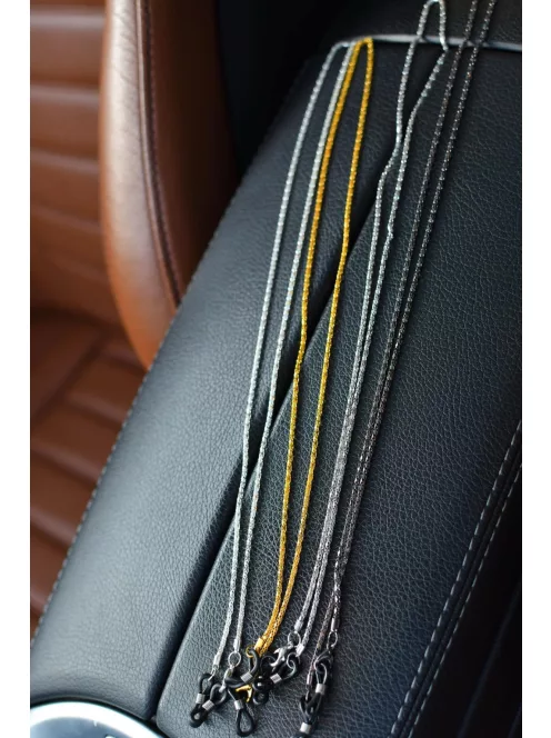 Napszemüveglánc. Fém, akasztható, szilikonos lánc. Hossz: 58 cm. A szemüveg és a lánc külön kapható!