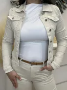 Rugalmas, karcsúsított farmerkabát