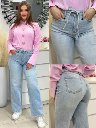 Egyenes szárú, megkötős farmer