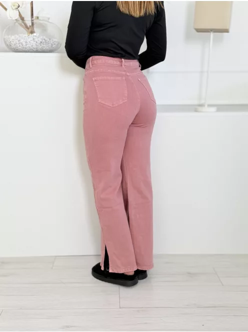Egyenesszárú, felsliccelt farmernadrág