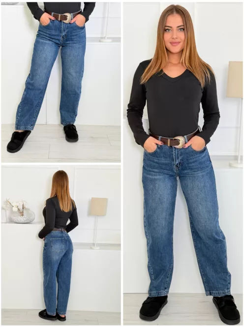 Baggy farmernadrág övvel