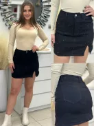 Kövekkel díszített farmer skort