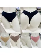 Extra rugalmas anyagú, mikroszálas, varrás nélküli, kényelmes tanga bugyi. A lézervágott bugyik láthatatlanok maradnak a szorosabb ruhák alatt is. (S-XXL méretekben.)